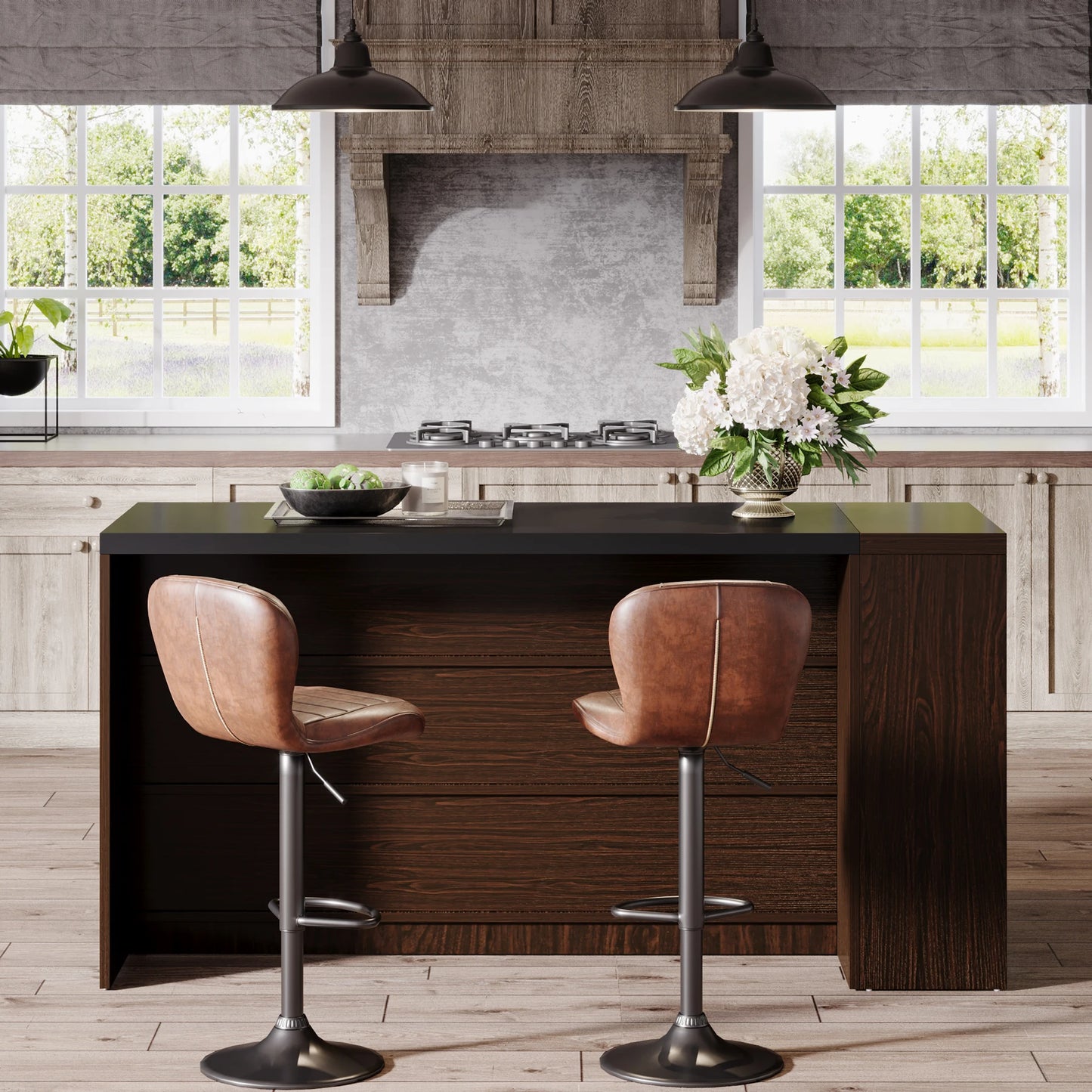 Tribesigns Kitchen Island With Storage And Five Shelves