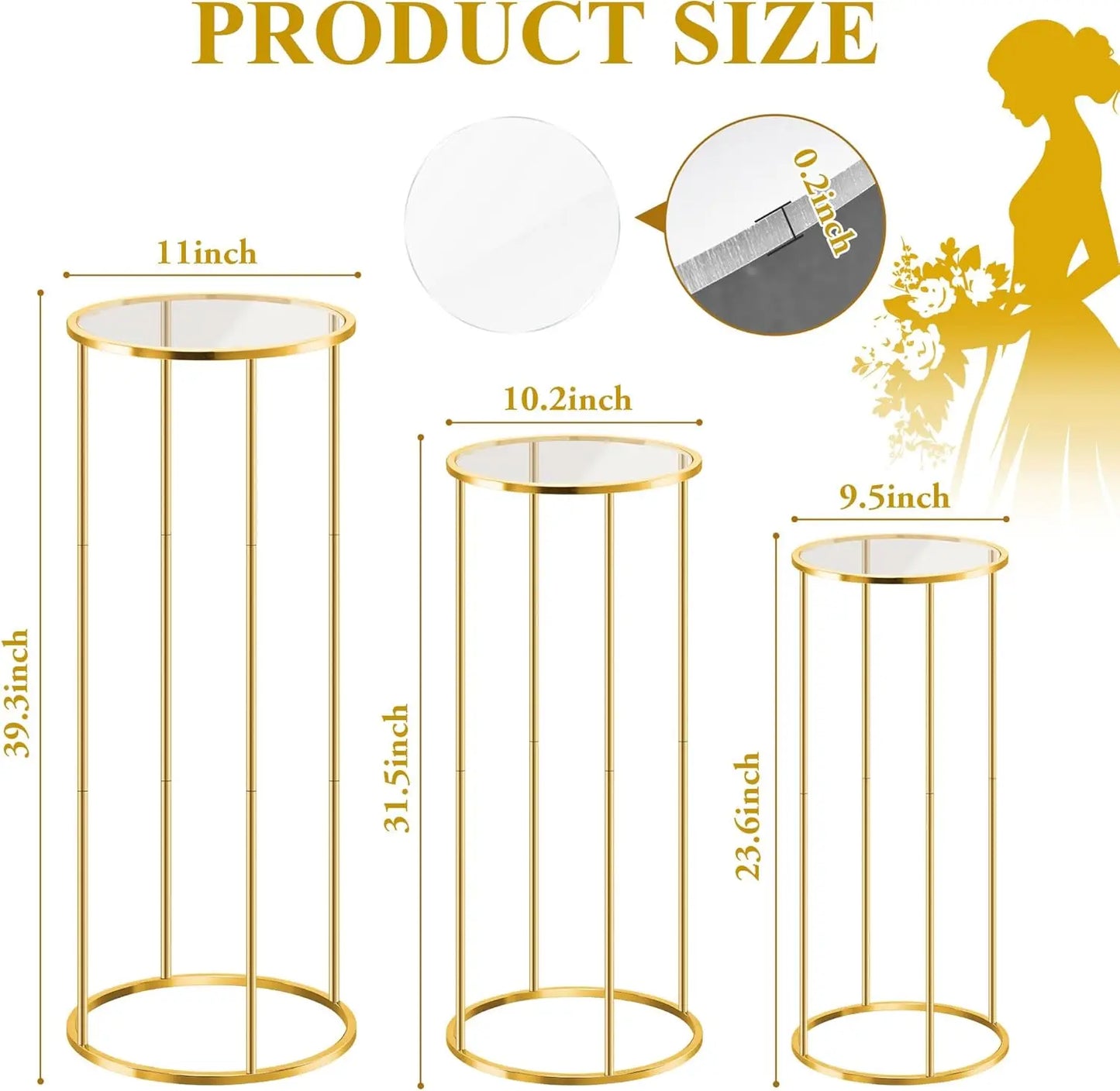 Zhejiang Metal Cylinder Plant Stand Set For Weddings