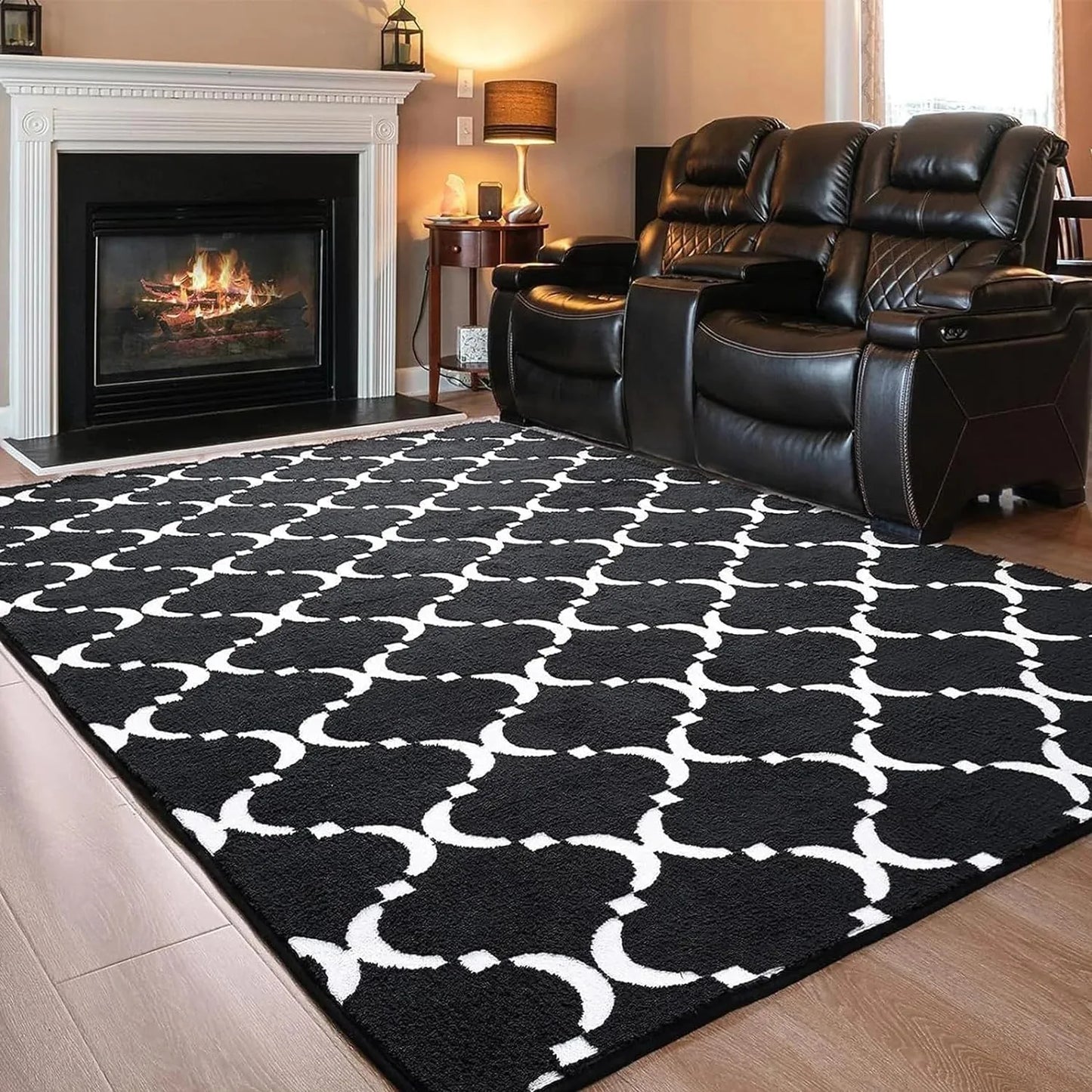 Soft Geometric Memory Foam Area Rug for Living Room