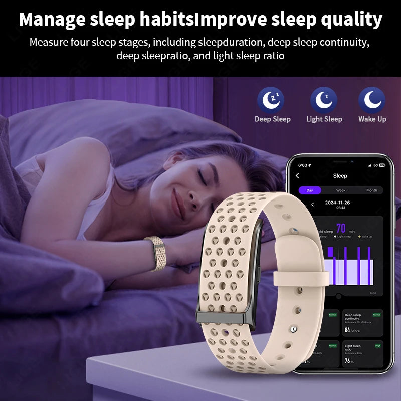 LIGE No Screen Smart Watch 20 Day Battery Blood Oxygen