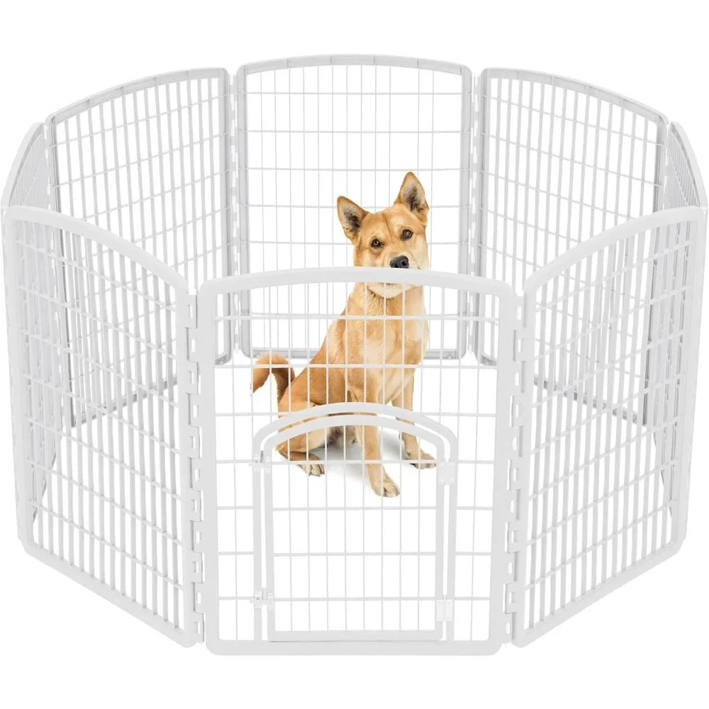 HUANZHUANGGREAT 8 Panel Pet Playpen With Door For Dogs