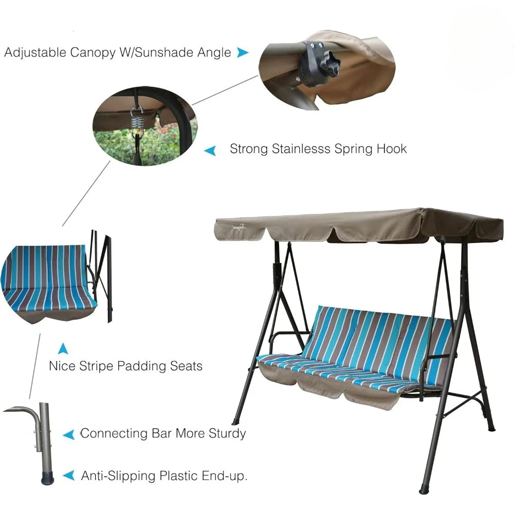 ZUIYU Alicia Patio Swing Chair With Adjustable Canopy