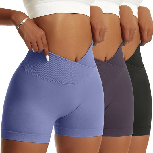 OVESPORTCN Women Yoga Shorts High Waist Breathable Fit