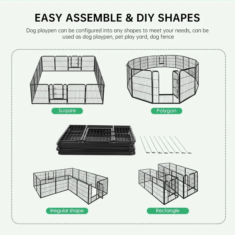 BestPet Dog Playpen Indoor Outdoor Pet Fence With Doors
