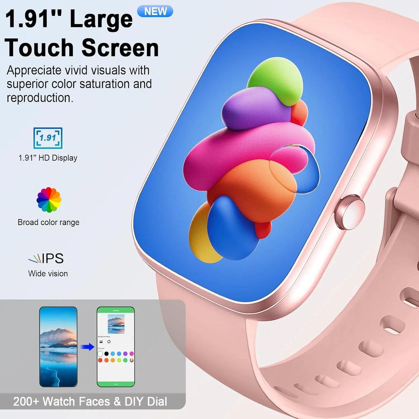 Smart Watch with Call Function and Waterproof Fitness Tracking