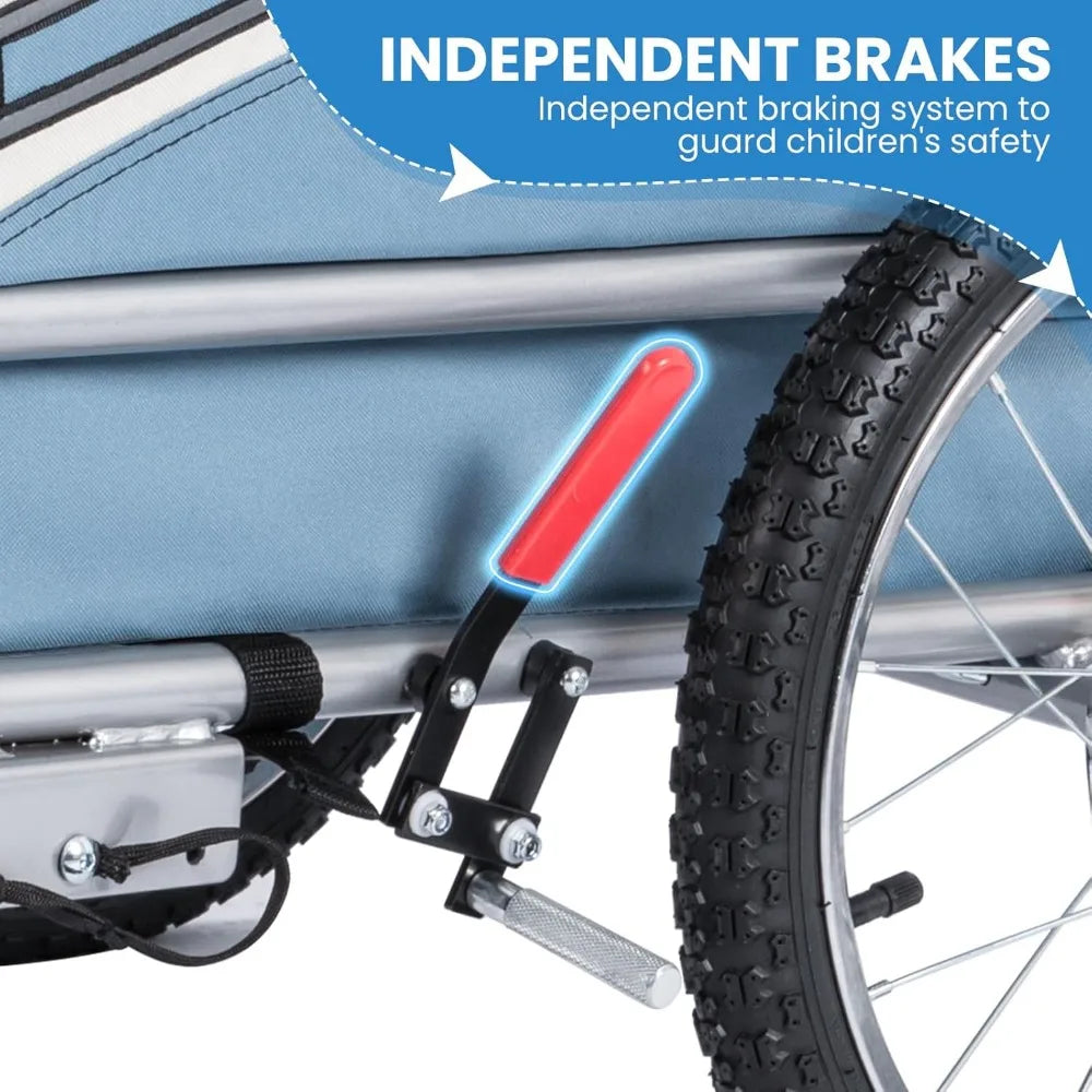 XMSJ Pet Bicycle Trailer 2 In 1 With Foldable Frame