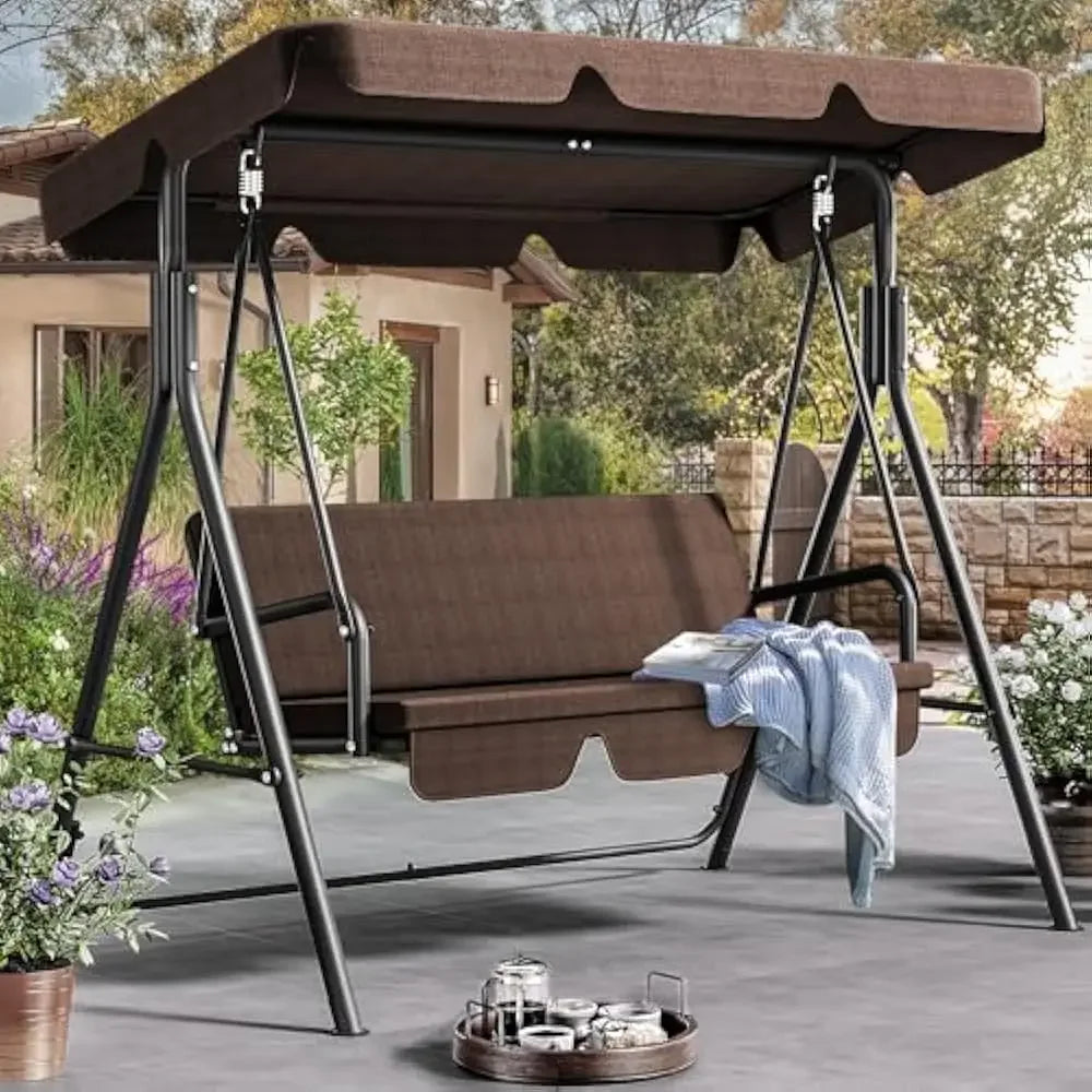 Patio Swing Bench with Adjustable Canopy by NoEnName