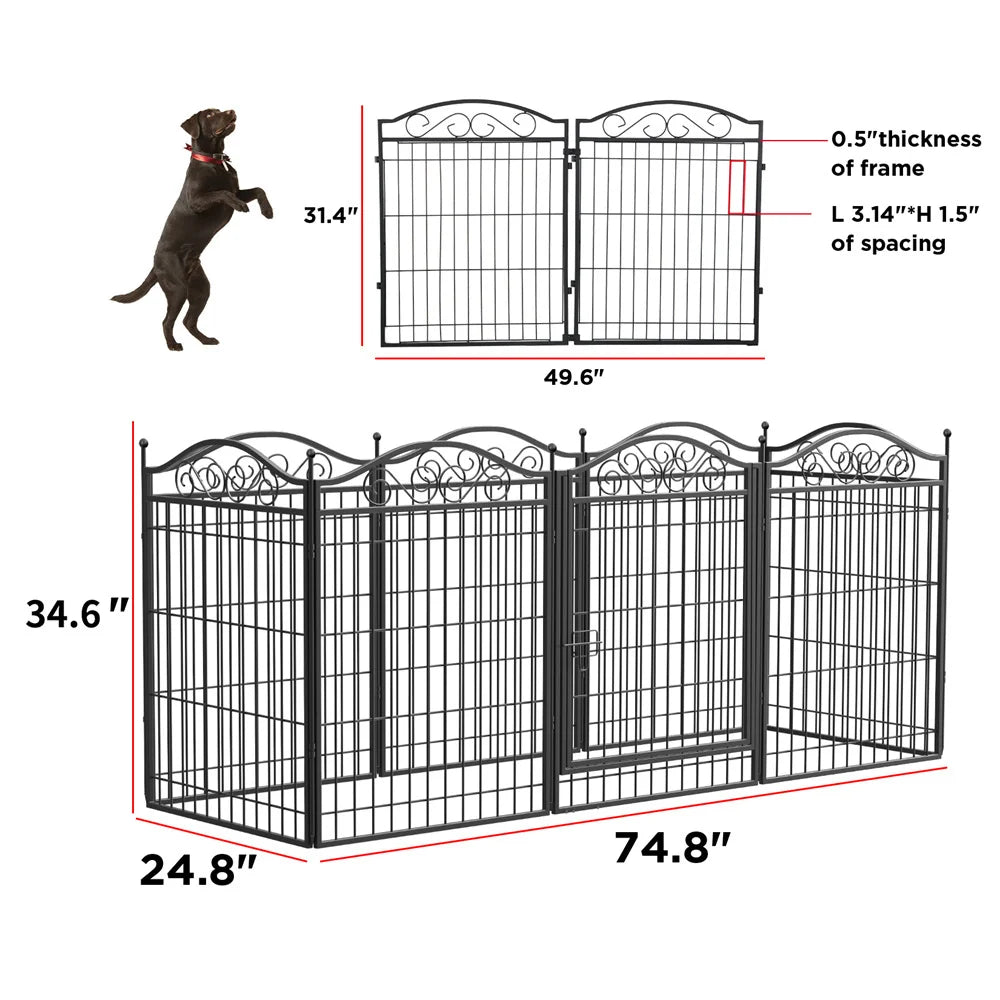 BORWARTH Heavy Duty Dog Playpen Fence Enclosure Cage
