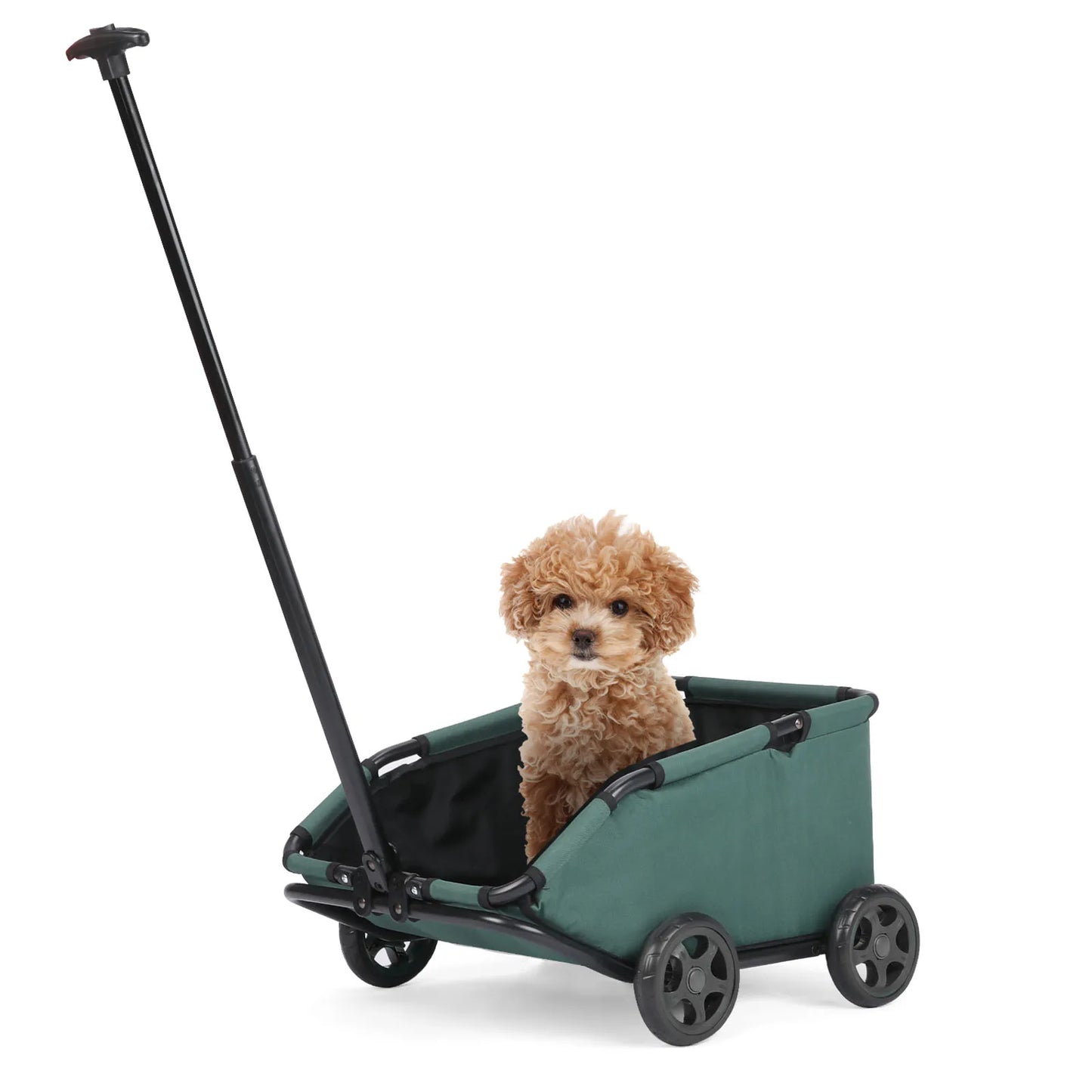 Lightweight Folding Pet Cart with 360 Degree Rotating Wheels