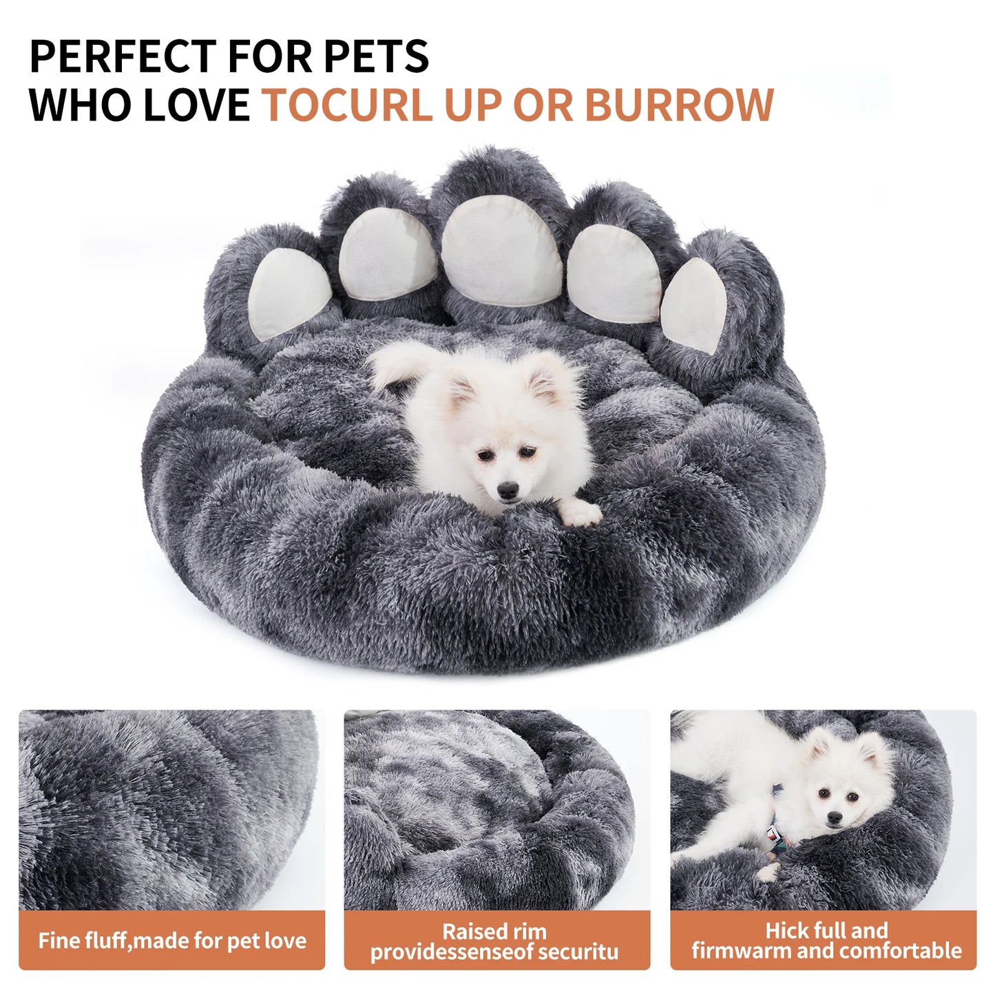 PETARTCN Paw Shape Dog Bed Cushion For Furry Friends Warm