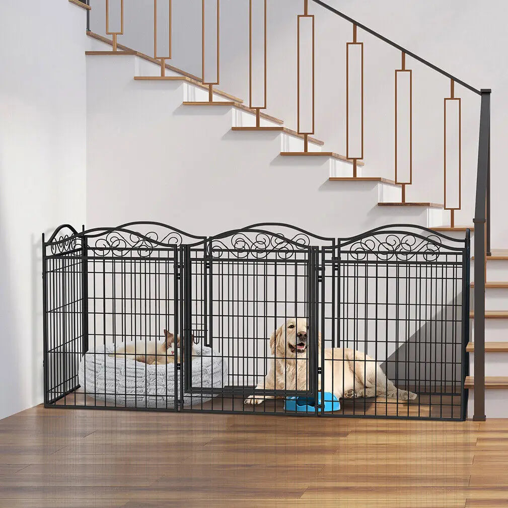 Bingopaw Heavy Duty Metal Dog Playpen With Gate Indoor