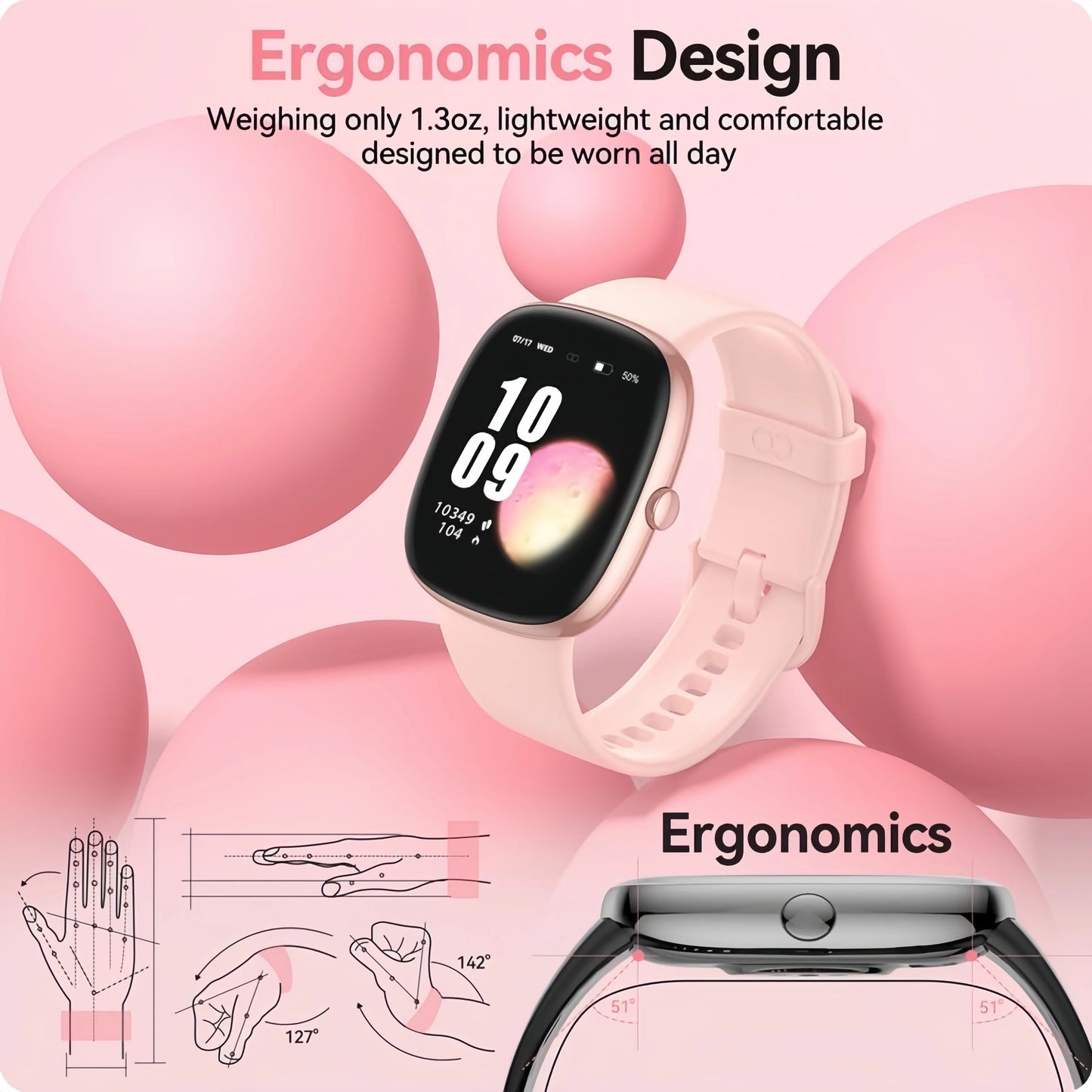 Smart Fitness Watch with Sleep Tracking and Activity Monitoring