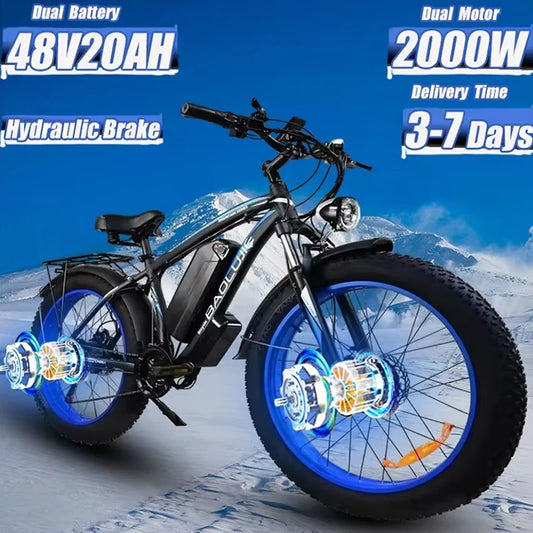 Powerful Electric Bike with Dual Motor and Fat Tires