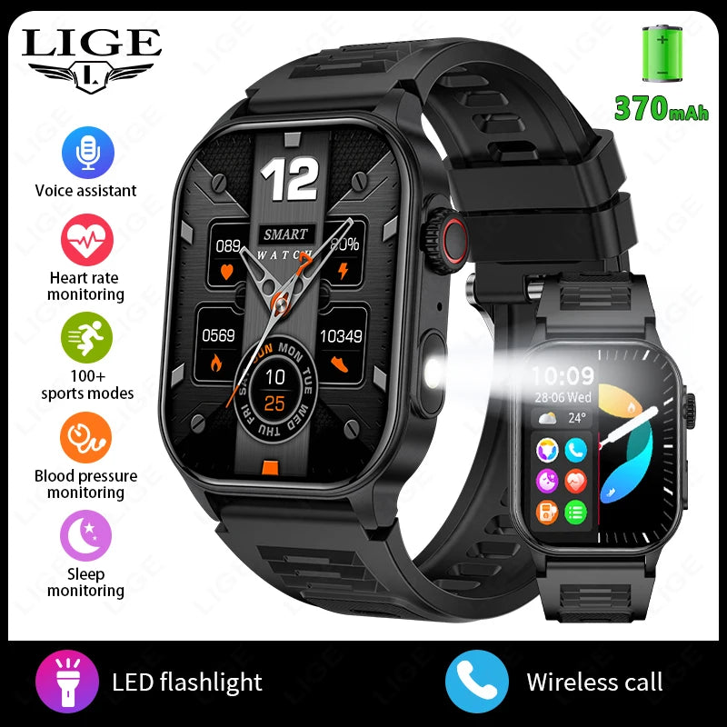 LIGE Smart Watch for Men with Health Monitoring and Bluetooth