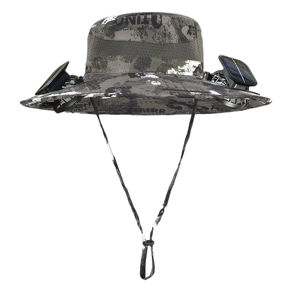 Alloet Solar Fan Hat For Outdoor Fishing And Camping