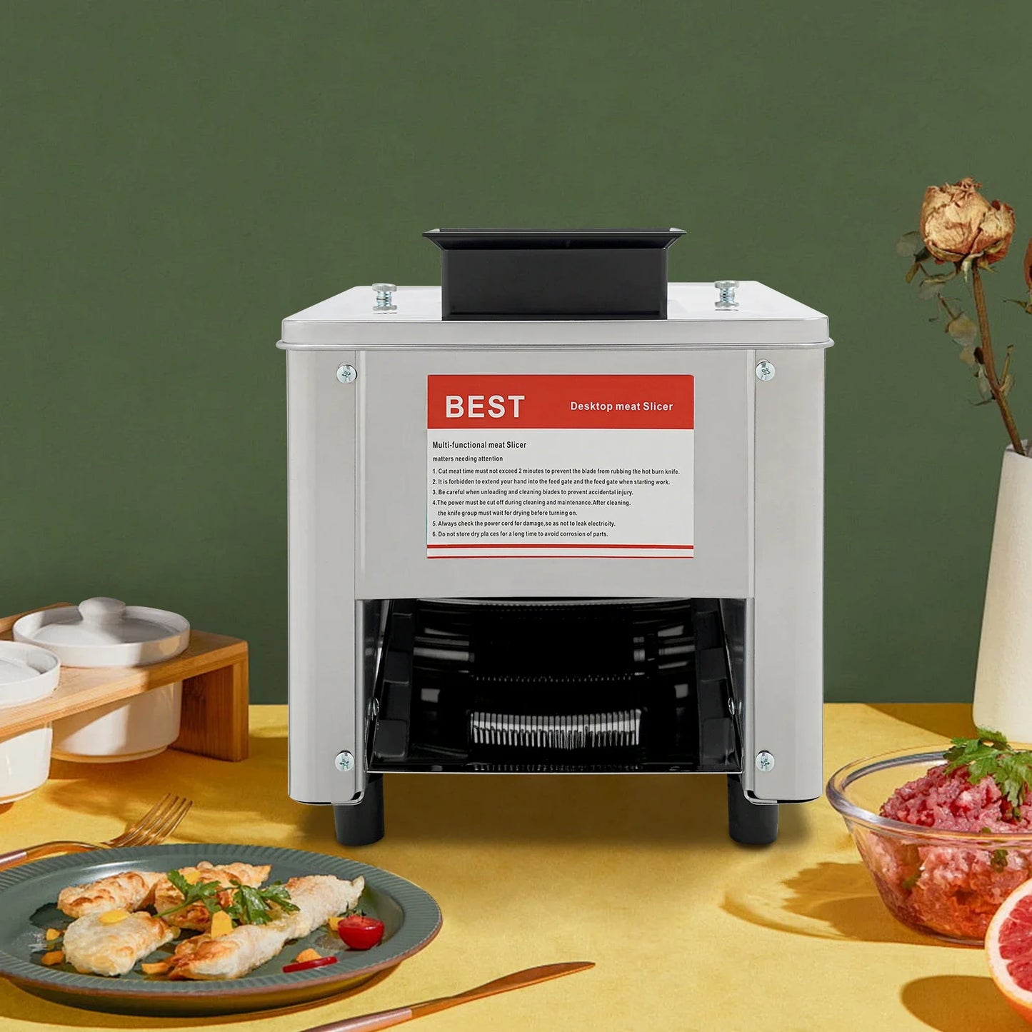 Electric Meat Cutter Machine for Effortless Kitchen Slicing