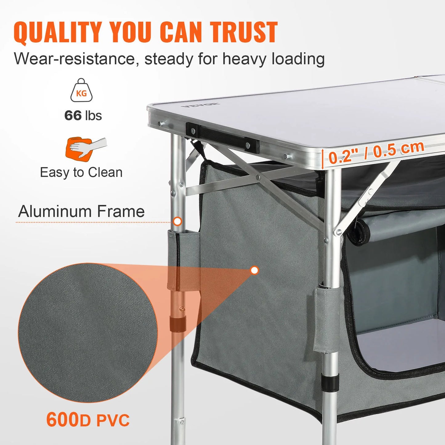VEVOR Camping Kitchen Table Folding Outdoor Cooking Station