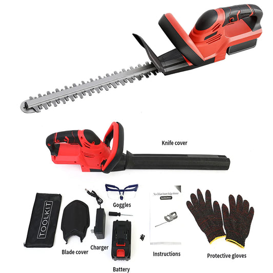 Cordless Electric Hedge Trimmer with Battery Charger for Gardening