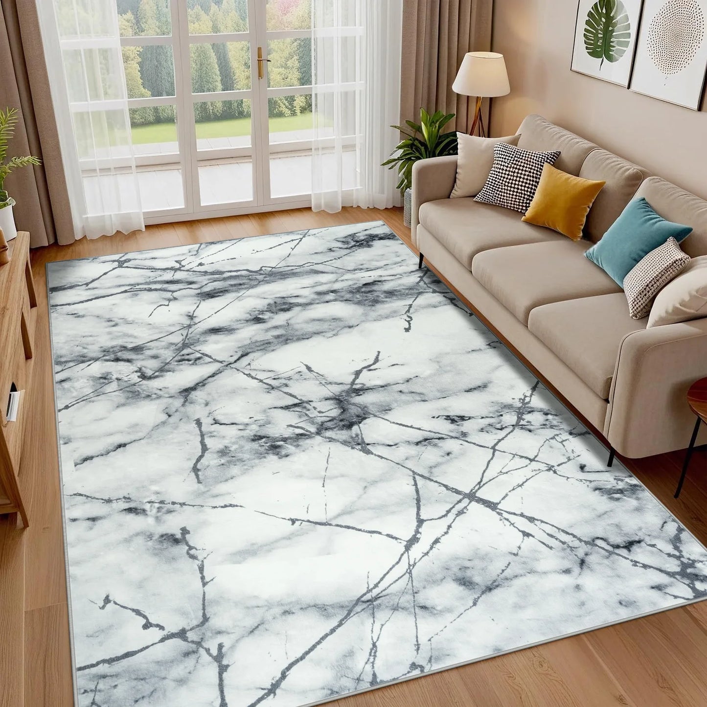 Fluffy Modern Flannel Area Rug for Home Decor