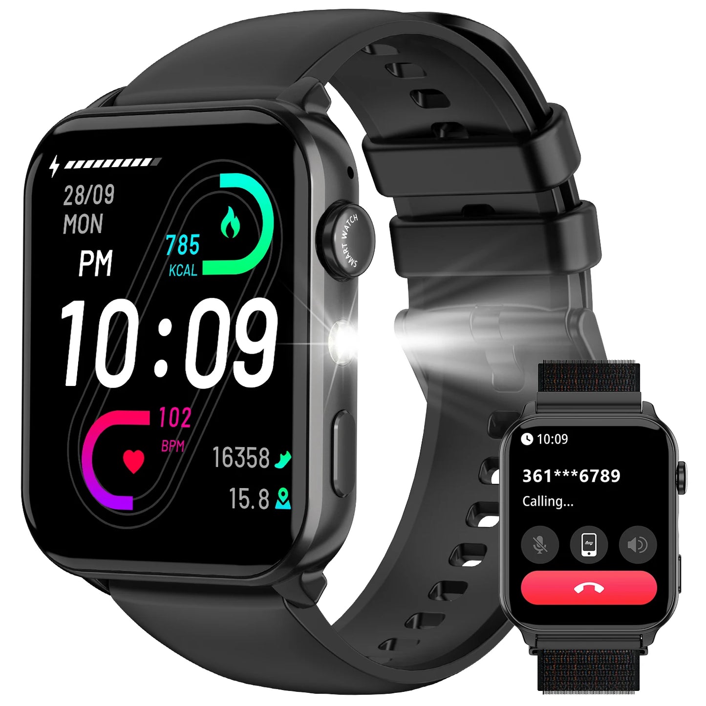 IOWODO Bluetooth Smartwatch R30 Max with LED Flashlight