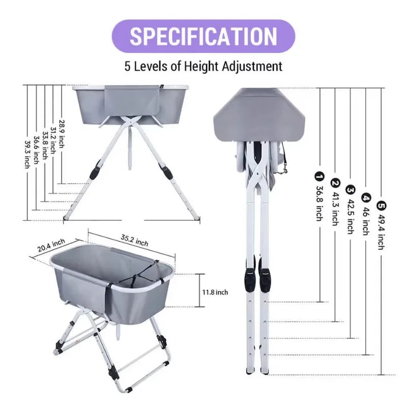 Dog Litter Elevated Foldable Dog Bath Tub Grooming Station