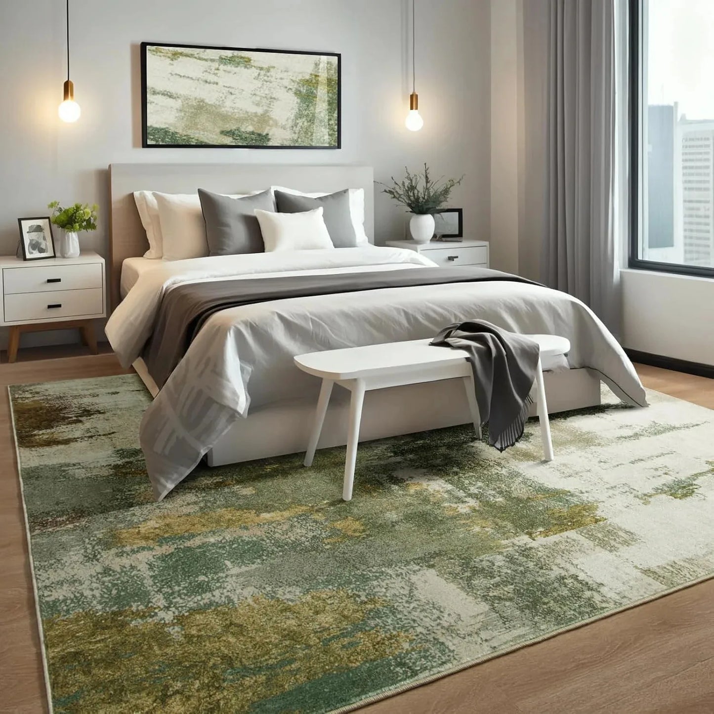Vintage Machine Washable Area Rug for Living Room Décor