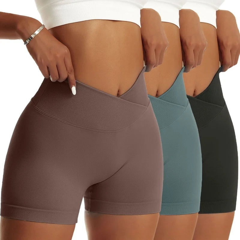 OVESPORTCN Women Yoga Shorts High Waist Breathable Fit