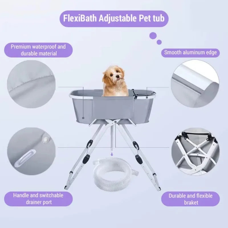 Dog Litter Pet Bath Tubs Foldable Grooming Station Pro