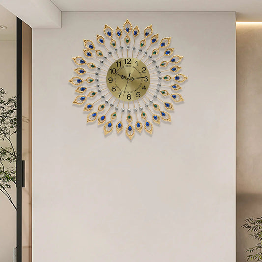Hign-concerned Peacock Wall Clock Modern Living Room Decor