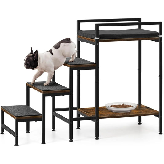Dog Door Pet WindowView Perch With Stairs For Canines