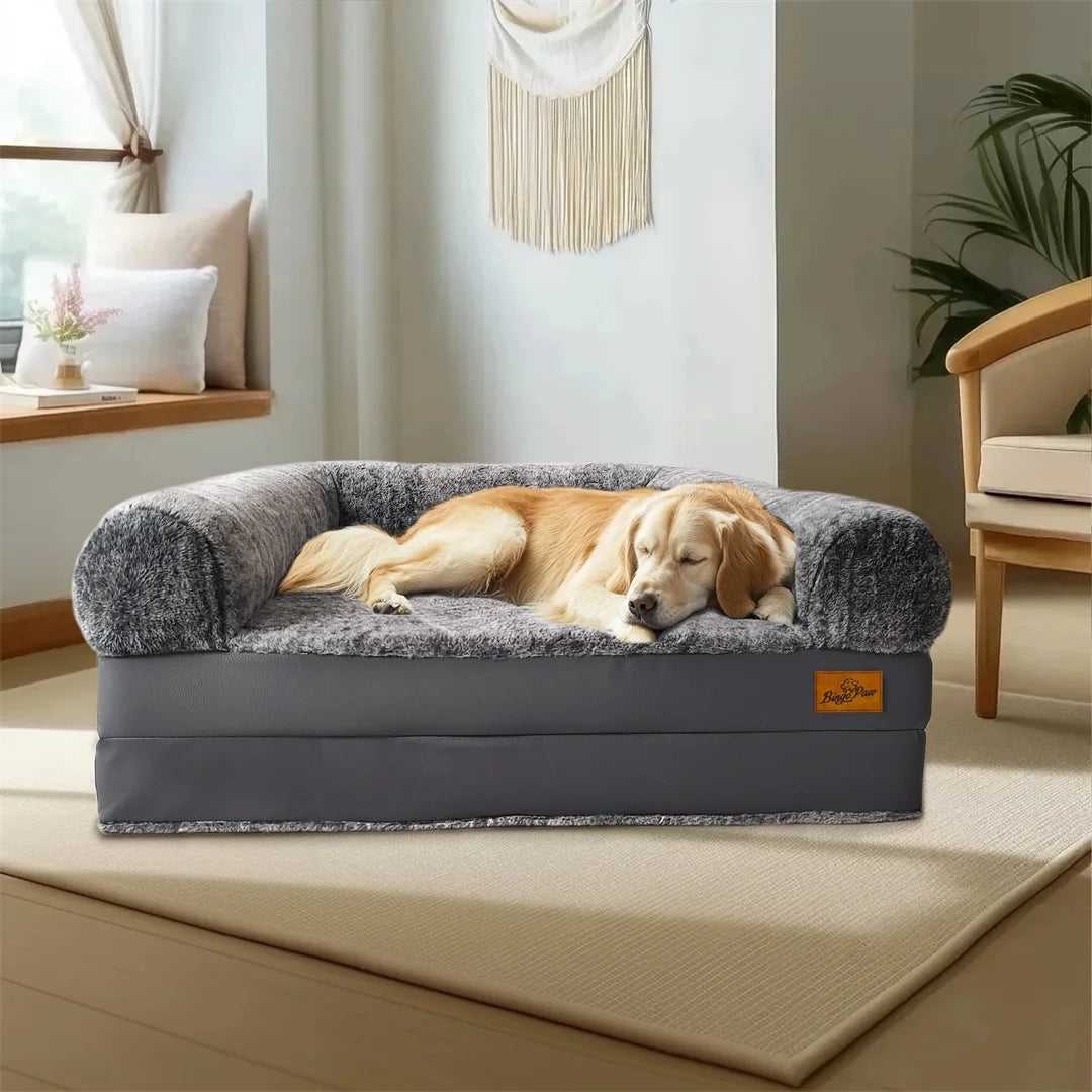 BINGOPAWCN Foldable Giant Dog Bed Calming Orthopedic