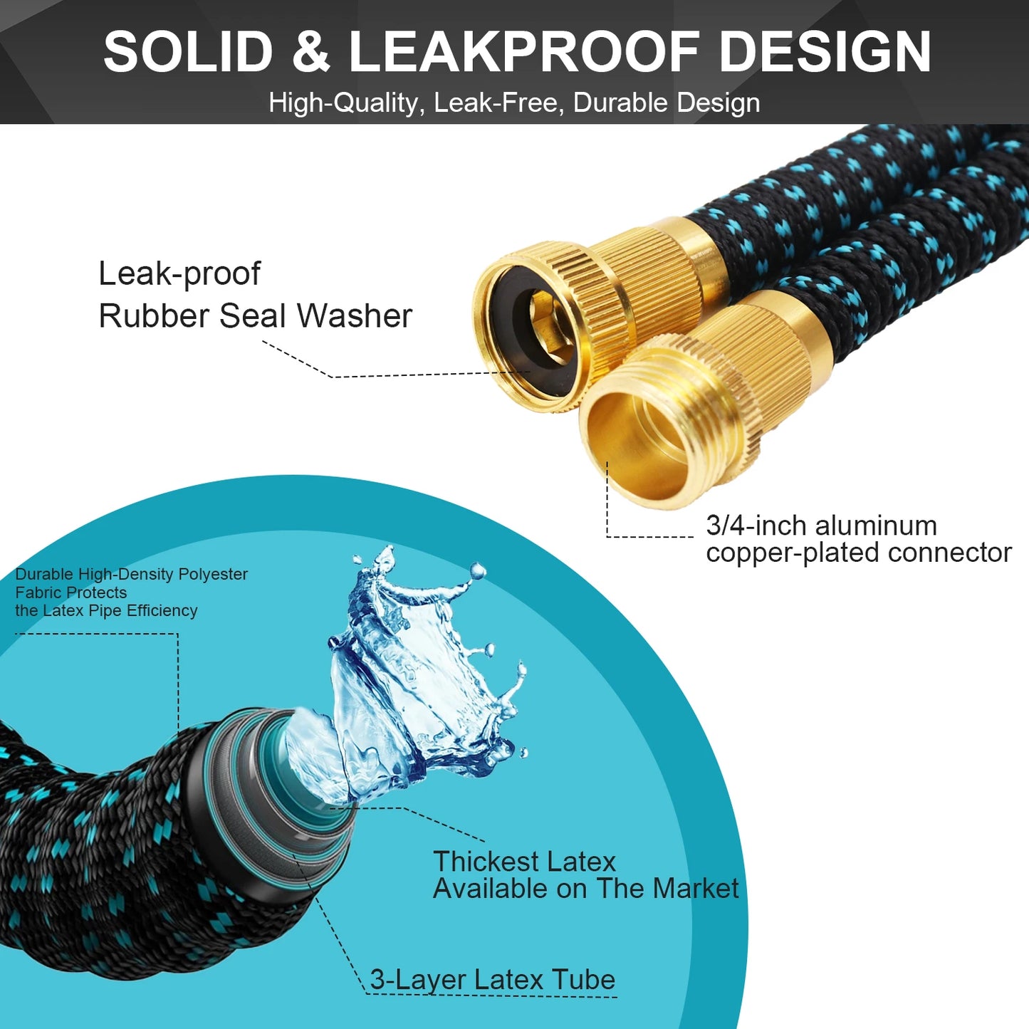 GardenJoy Expandable Garden Hose with 7 Function Spray Nozzle