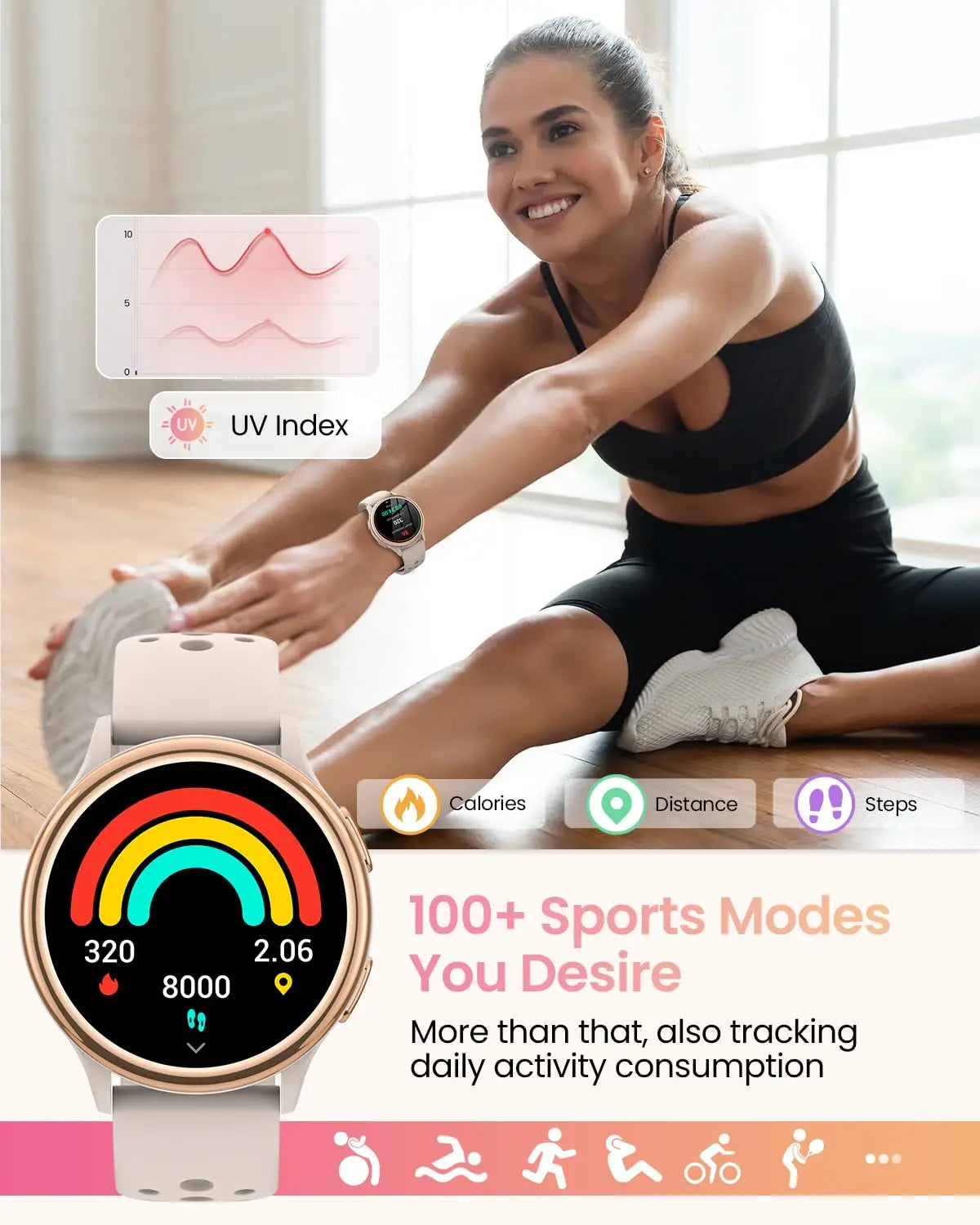 Smart Fitness Watch for Women with Health Tracking Features
