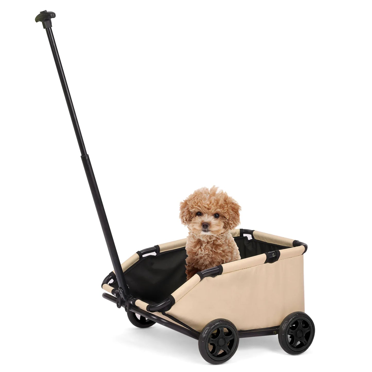 Lightweight Folding Pet Cart with 360 Degree Rotating Wheels