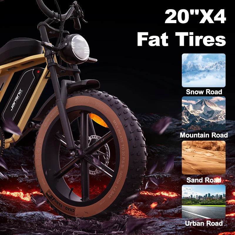 Jansno X70 Electric Mountain Bike with Dual Battery System