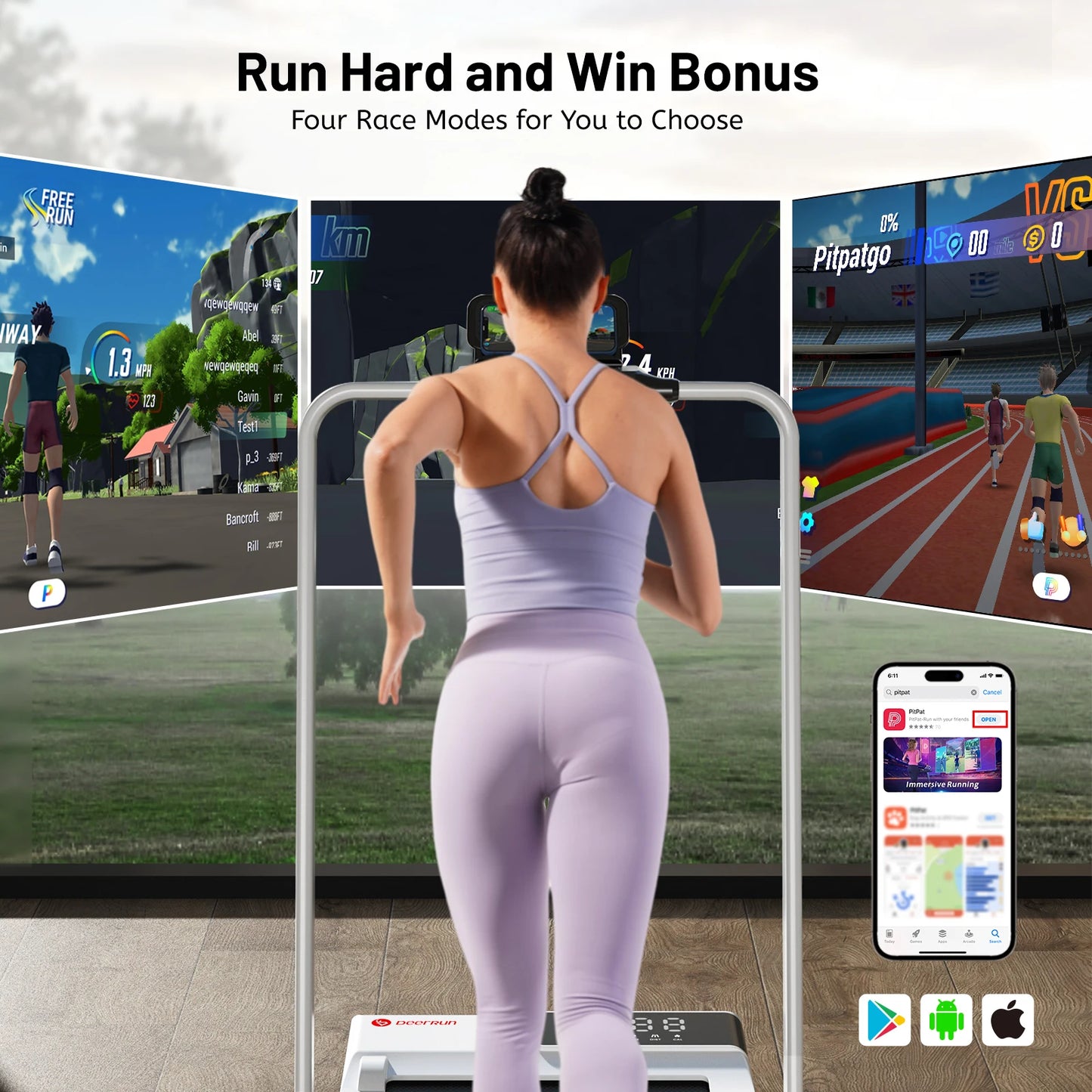 Driving Foldable Treadmill With App Remote Control