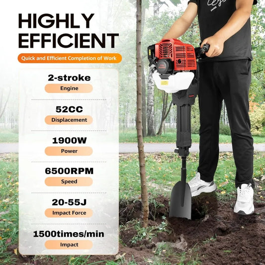 Hign-concerned 52cc Handheld Trencher Digger Machine