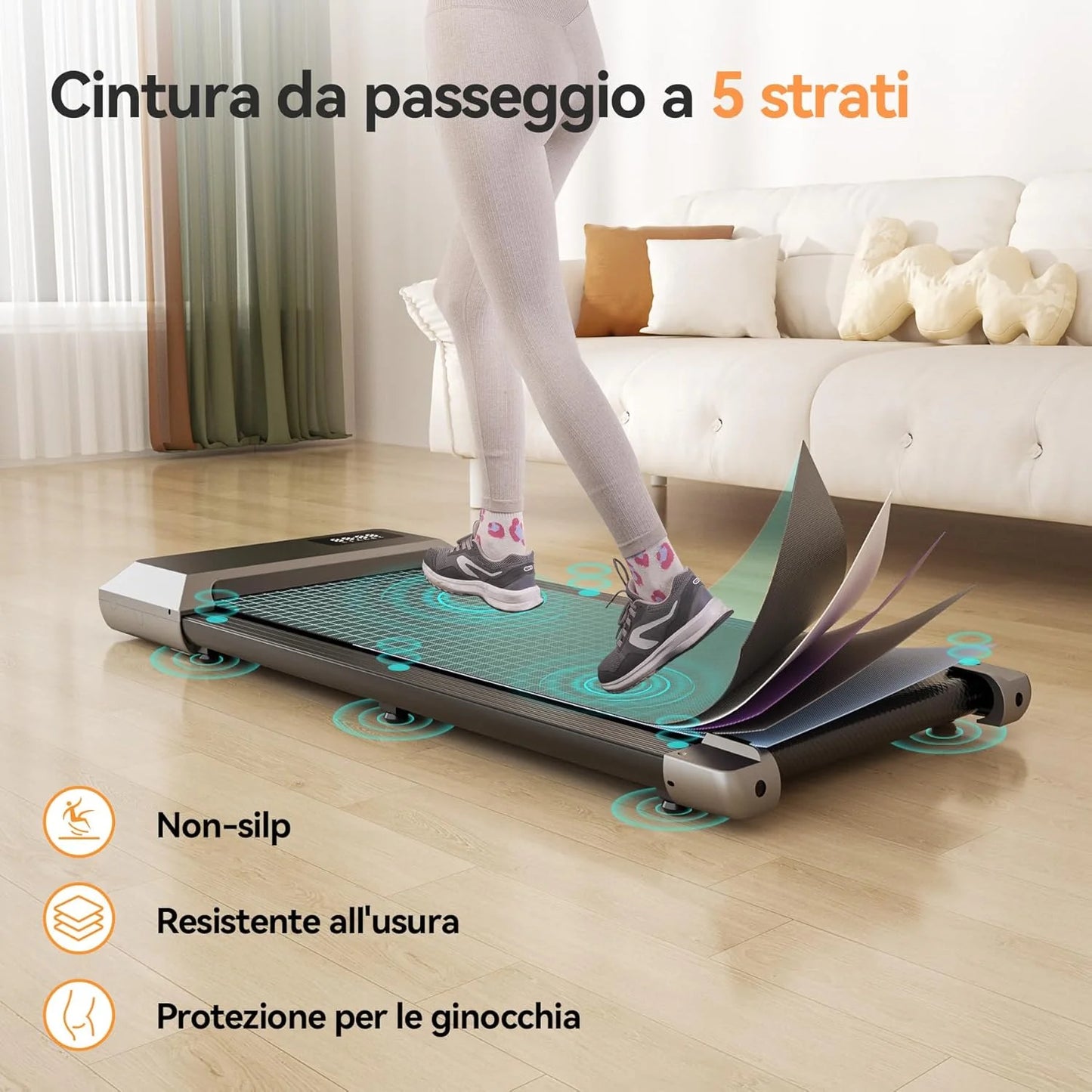 Driving Power Under Desk Treadmill 350 Lb Walking Pad