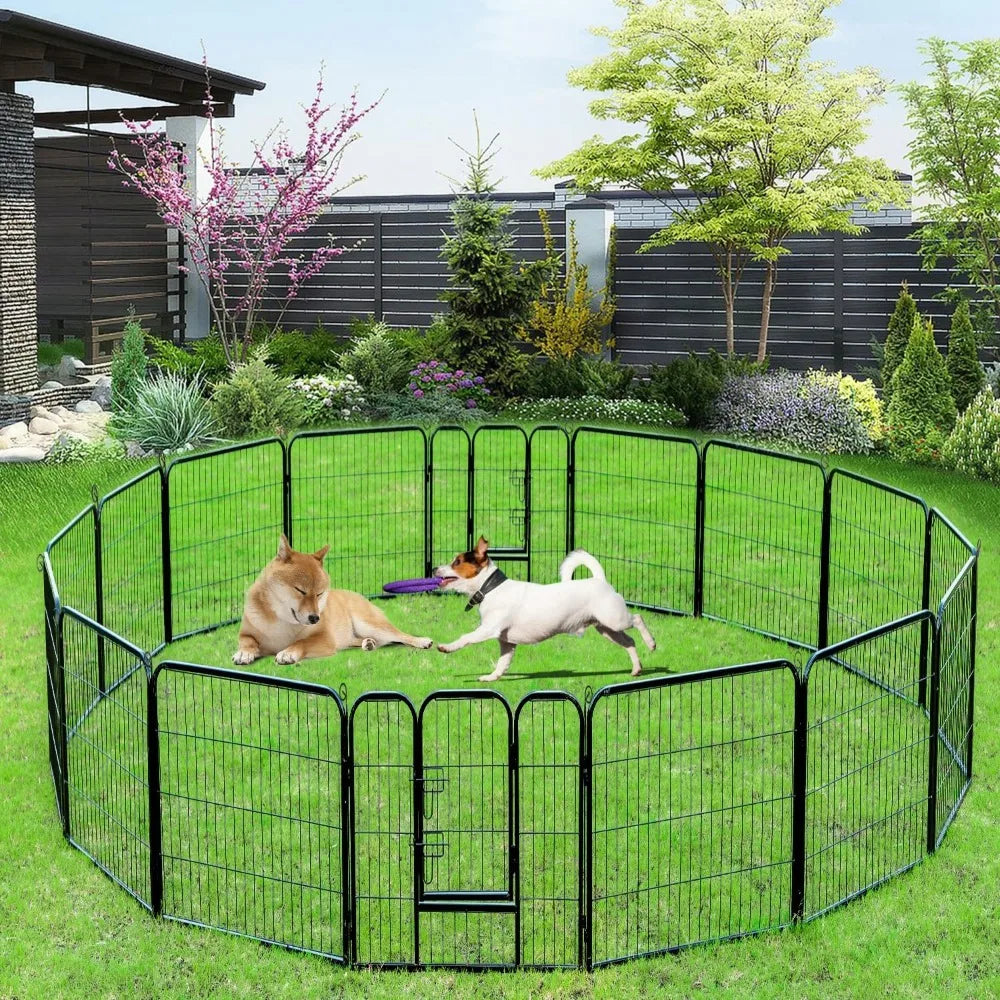 BestPet Dog Playpen Indoor Outdoor Pet Fence With Doors