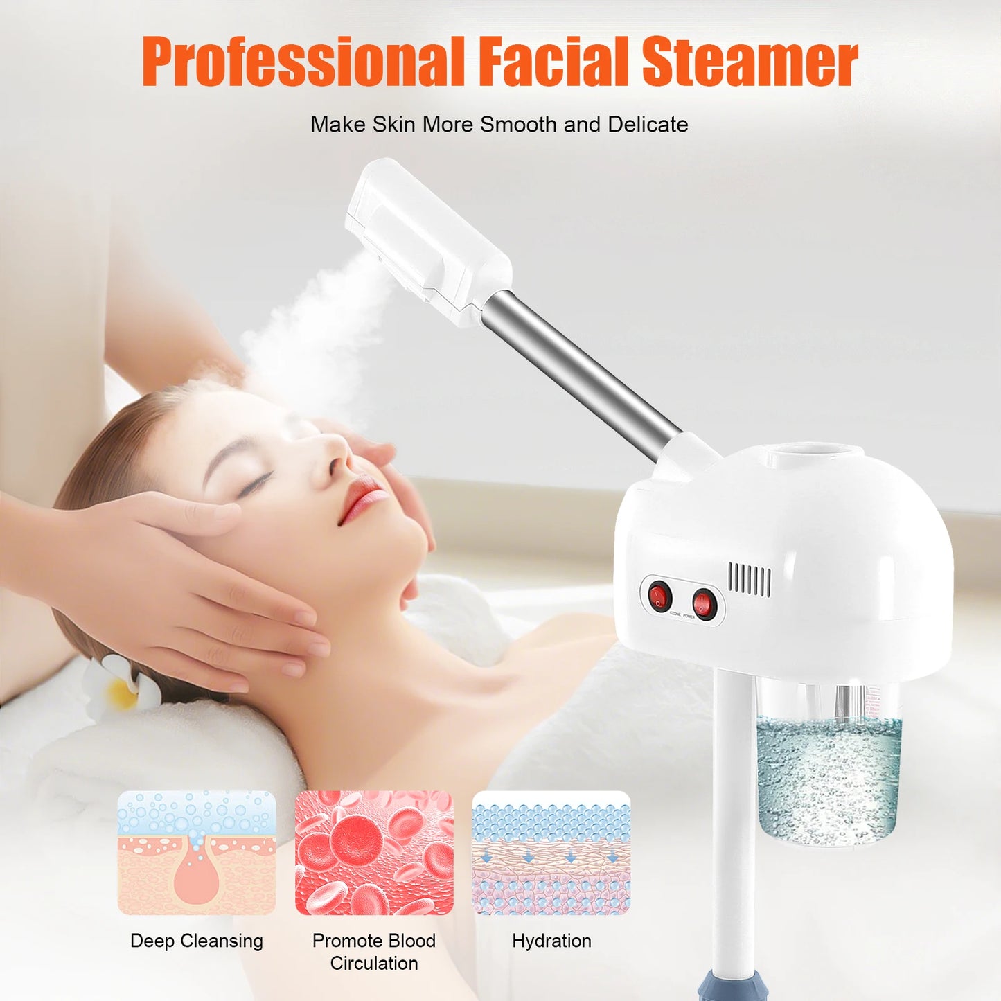 Ozone Facial Steamer for Skin Care and Rejuvenation