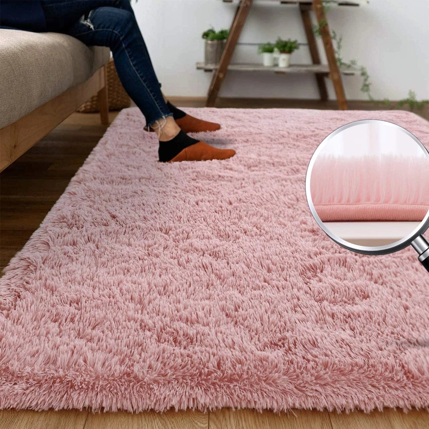 Fluffy Plush Indoor Area Rug for Living Room and Bedroom