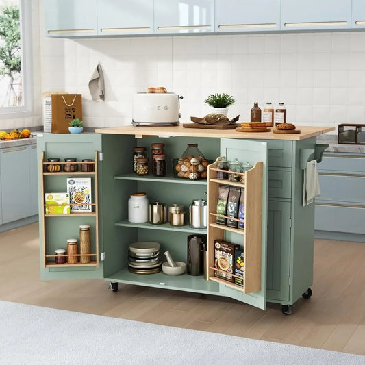 Angduo Rolling Kitchen Island With Storage For Home Bar