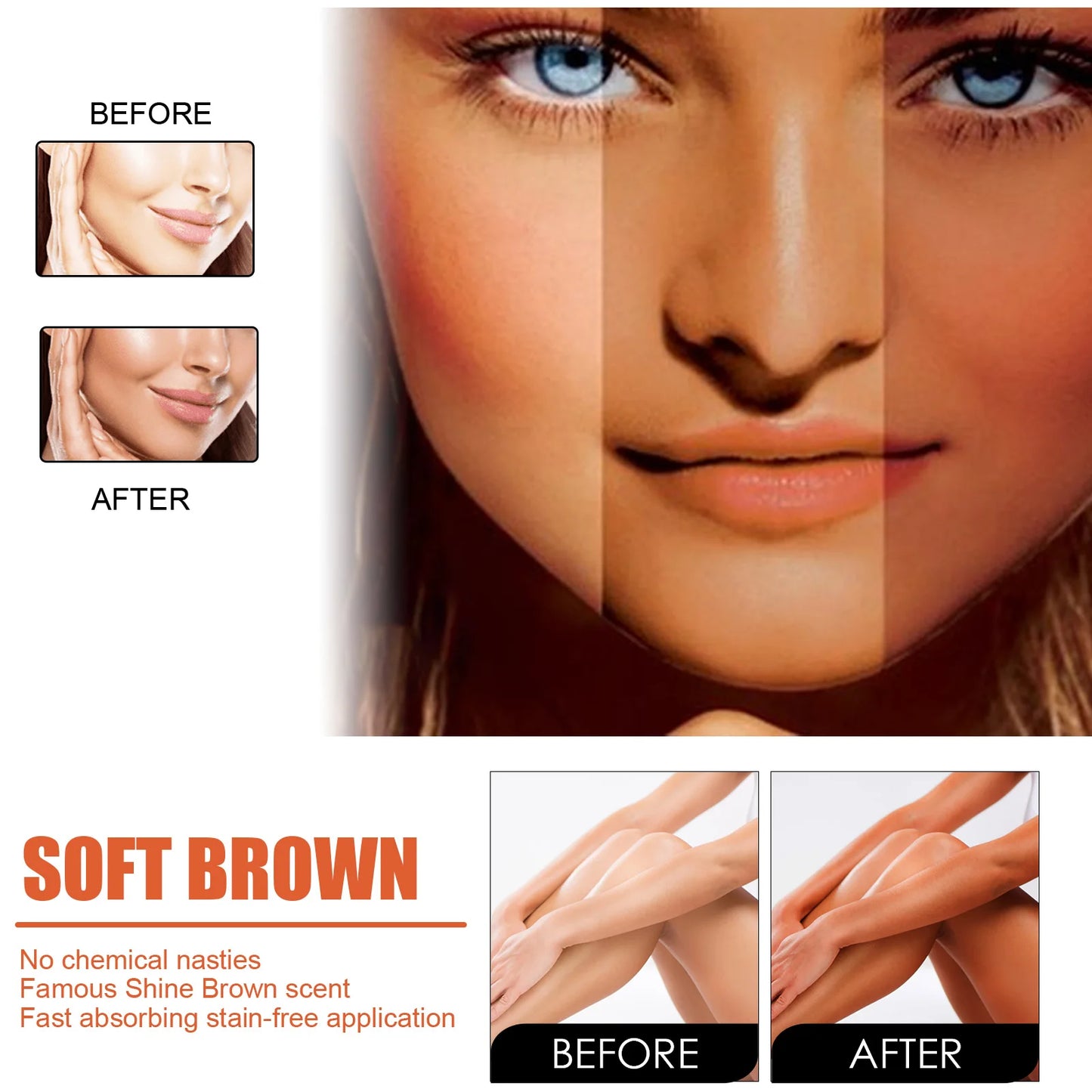 Natural Tanning Cream for Sunburn Repair and Deep Bronze Skin