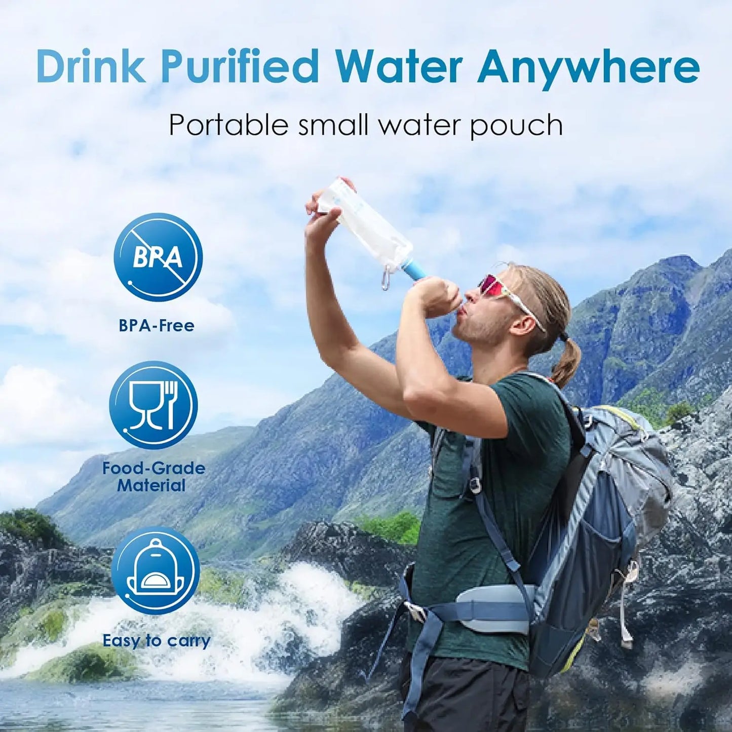 Waterdrop Gravity Water Filter Straw for Safe Drinking Water