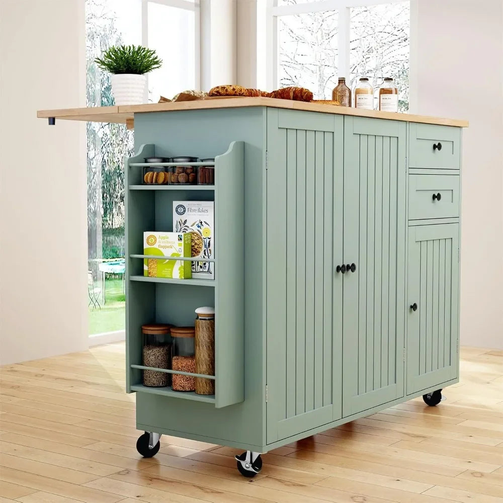 Angduo Rolling Kitchen Island With Storage For Home Bar