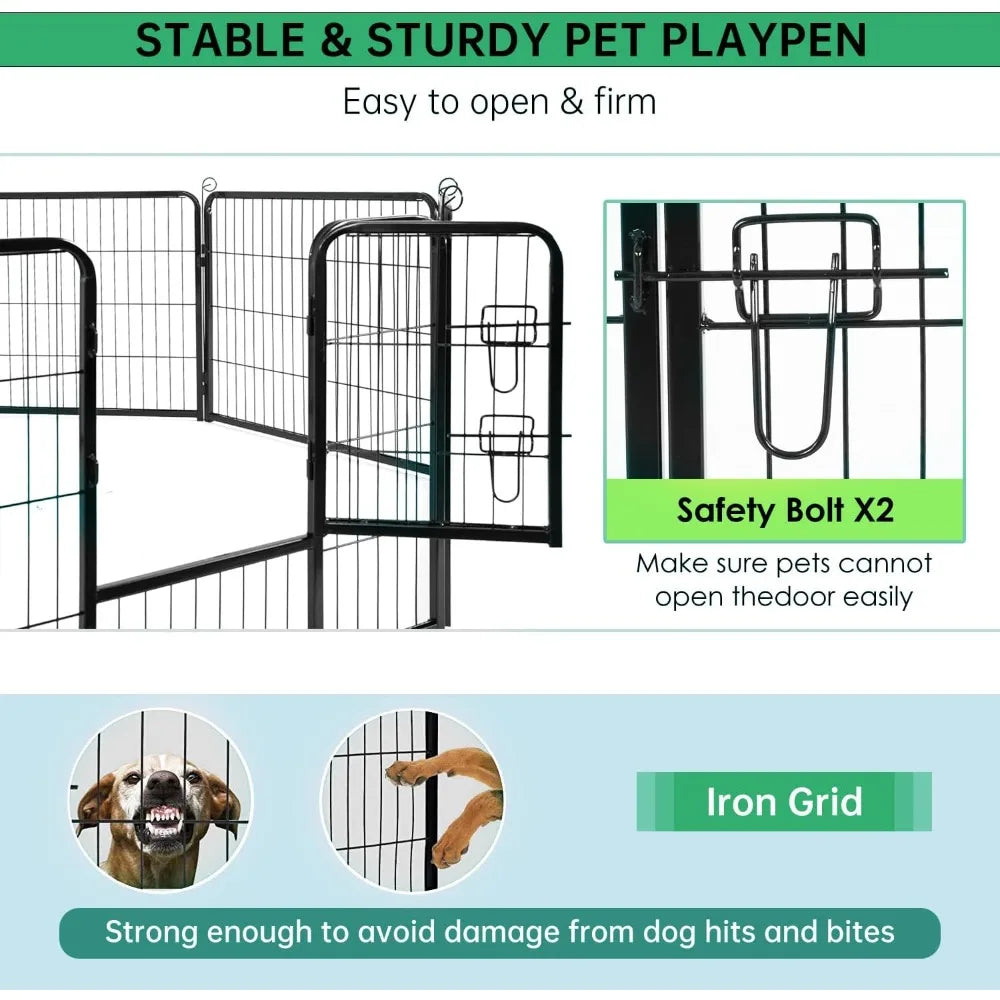 BestPet Dog Playpen Indoor Outdoor Pet Fence With Doors