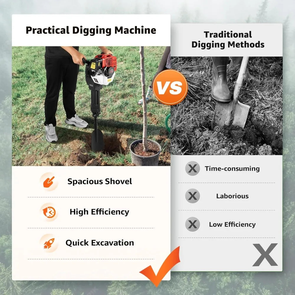Hign-concerned 52cc Handheld Trencher Digger Machine