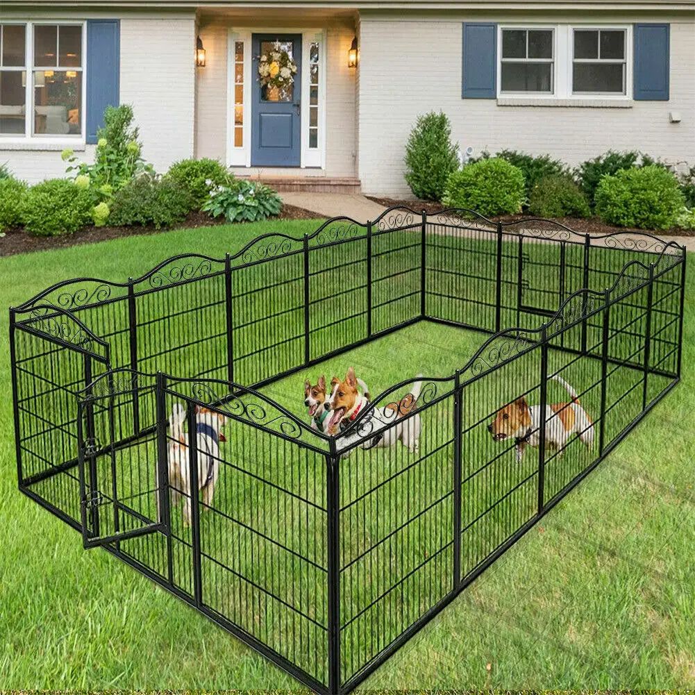 Bingopaw Heavy Duty Metal Dog Playpen With Gate Indoor