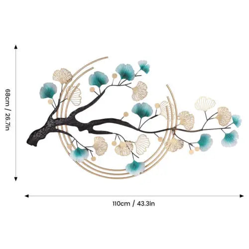 3D Ginkgo Leaf Metal Wall Art for Home Decoration