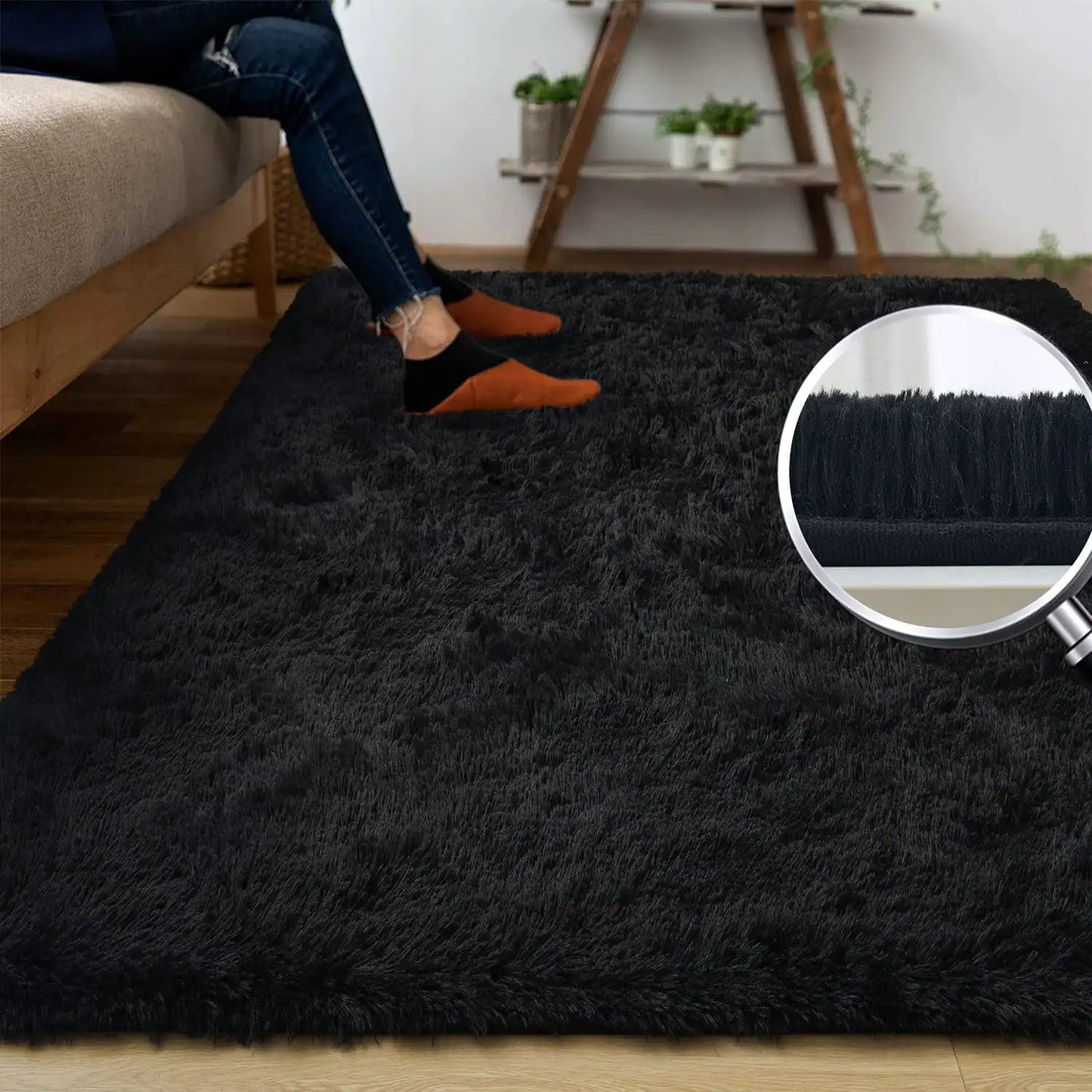 Fluffy Plush Indoor Area Rug for Living Room and Bedroom